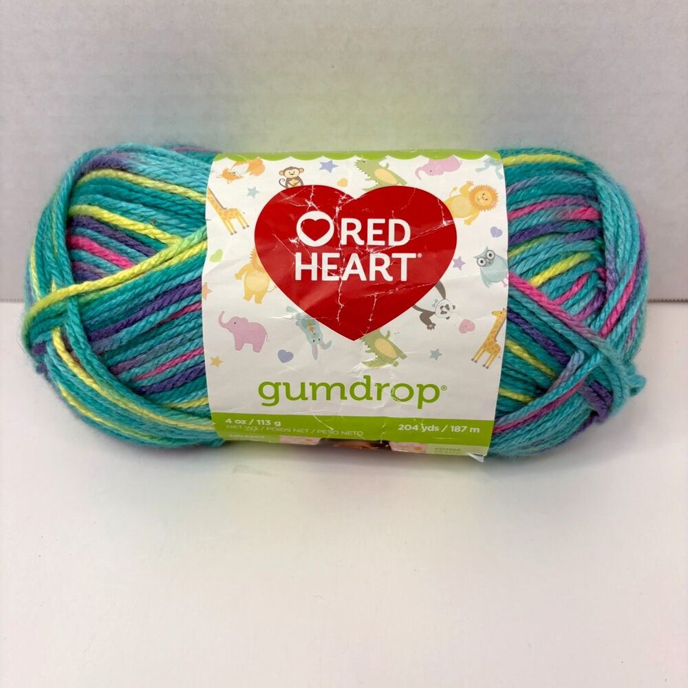 RARE Discontinued Red Heart Gumdrop Yarn "Smoothie" Multi-Color Worsted Medium 4